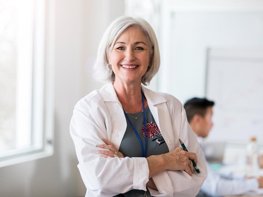 Middle-aged female doctor in Greater NYC